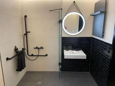 Ein Badezimmer in der Unterkunft Ferienbahnhof Reichenbach