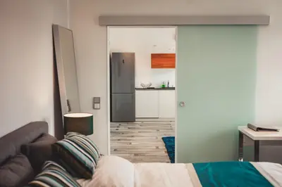 Küche/Küchenzeile in der Unterkunft O-Apartment