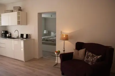 Küche/Küchenzeile in der Unterkunft Apartment am Weinberg