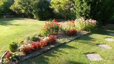 Ein Garten an der Unterkunft Haus Dorfblick