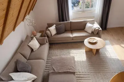 Ein Sitzbereich in der Unterkunft Haus am Südfrüchtegarten
