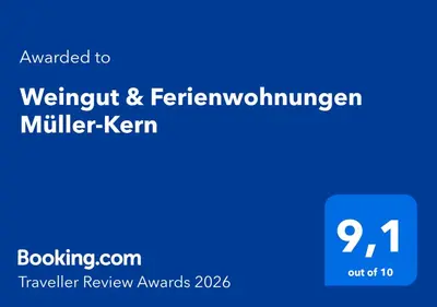 Ein Zertifikat, Auszeichnung, Logo oder anderes Dokument, das in der Unterkunft Weingut & Ferienwohnungen Müller-Kern ausgestellt ist