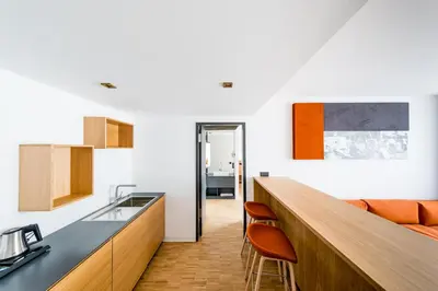 Küche/Küchenzeile in der Unterkunft mk | hotel rüsselsheim