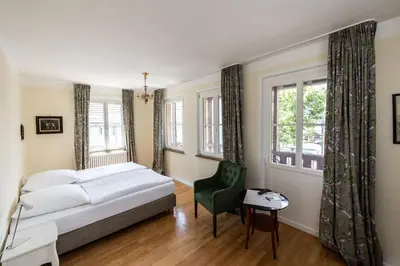 Ein Bett oder Betten in einem Zimmer der Unterkunft Gästehaus in der Brückenstraße Jagsthausen