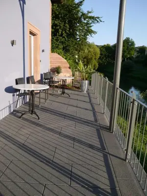 Ein Balkon oder eine Terrasse in der Unterkunft Tauberterrasse