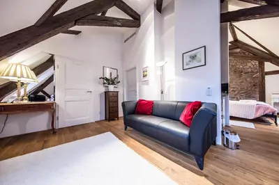 Ein Bett oder Betten in einem Zimmer der Unterkunft Ulner Kapelle