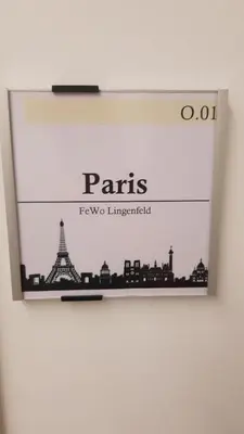 Ein Zertifikat, Auszeichnung, Logo oder anderes Dokument, das in der Unterkunft FeWo Lingenfeld ausgestellt ist