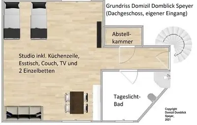 Grundriss der Unterkunft Domizil Domblick Speyer City, Garage, 50m2