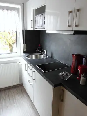 Küche/Küchenzeile in der Unterkunft Ferienwohnung Schwalbennest