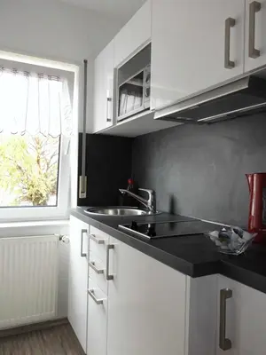 Küche/Küchenzeile in der Unterkunft Ferienwohnung Schwalbennest