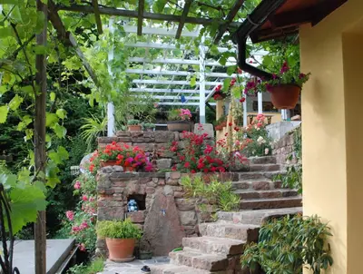 Ein Garten an der Unterkunft Am Berggarten