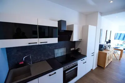 Küche/Küchenzeile in der Unterkunft Business Apartments Höfle