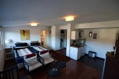 Ein Sitzbereich in der Unterkunft Business Apartments Höfle