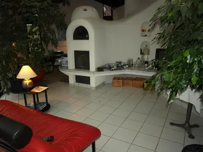 Ein Sitzbereich in der Unterkunft L'Auberge