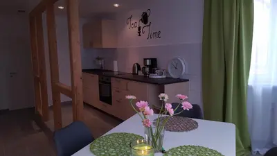 Küche/Küchenzeile in der Unterkunft Gästeappartements Bierfässl