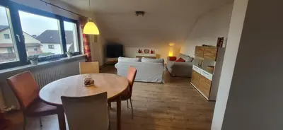 Ein Sitzbereich in der Unterkunft Feriendomizil am Rheinbogen