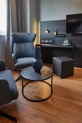 Ein Sitzbereich in der Unterkunft Hotel Soho