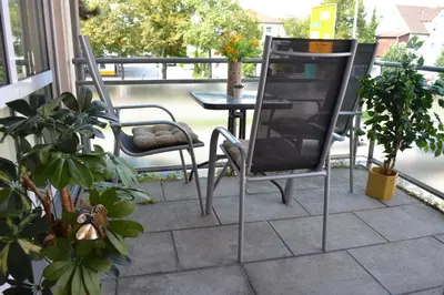 Ein Balkon oder eine Terrasse in der Unterkunft Ludwig Apartment