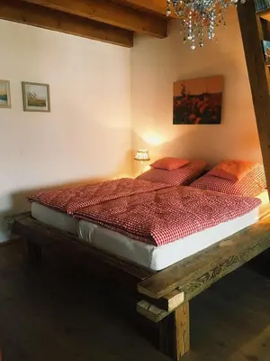 Ein Bett oder Betten in einem Zimmer der Unterkunft Biohof Zahn