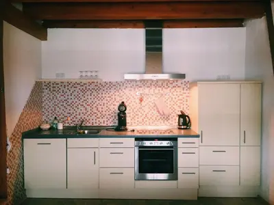 Küche/Küchenzeile in der Unterkunft Biohof Zahn