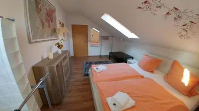 Ein Bett oder Betten in einem Zimmer der Unterkunft Privatwohnung Rybczynski