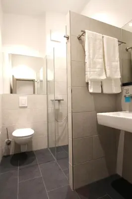Ein Badezimmer in der Unterkunft Neumann's Übernachtung