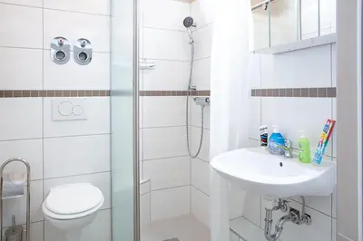 Ein Badezimmer in der Unterkunft Holidayapartment Rüsselsheim
