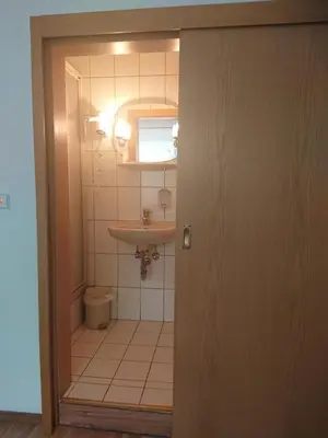 Ein Badezimmer in der Unterkunft Landgasthof Gänsberg