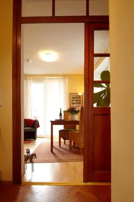 Ein Sitzbereich in der Unterkunft Haus Mandelblüte