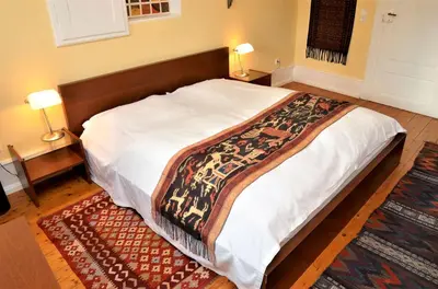 Ein Bett oder Betten in einem Zimmer der Unterkunft Haus Mandelblüte