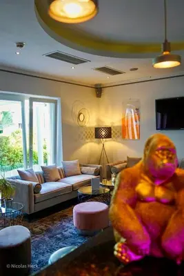 Ein Sitzbereich in der Unterkunft Hotel Ambiente Walldorf
