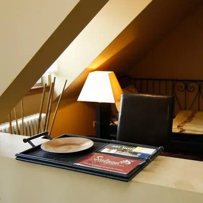 Ein Bett oder Betten in einem Zimmer der Unterkunft Die Dependance