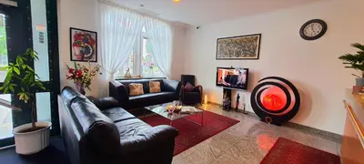 Ein Sitzbereich in der Unterkunft Hotel Deutscher Hof