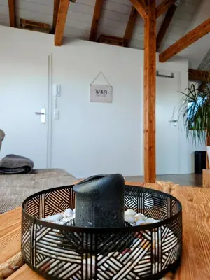 Ein Sitzbereich in der Unterkunft Weinblick