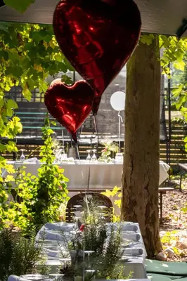 Ein Garten an der Unterkunft Hotel Brößler