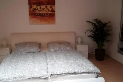Ein Bett oder Betten in einem Zimmer der Unterkunft TLA Apartment with Garden