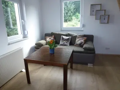 Ein Sitzbereich in der Unterkunft Ferienhaus im Nordschwarzwald