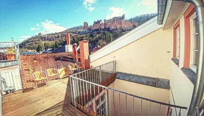 Ein Balkon oder eine Terrasse in der Unterkunft Wohnen unter dem Schloss