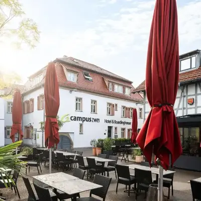 Hotel CampusZwei Komfortable Doppelzimmer & Apartments mit Küche Zentral in Ludwigsburg ideal für Business & Langzeitaufenthalte 24h Check in Kinder bis 14 Jahre übernachten kostenlos
