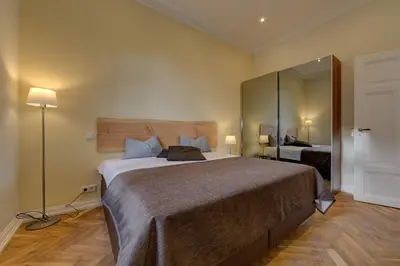 Ein Bett oder Betten in einem Zimmer der Unterkunft Zweite Heimat Heidelberg