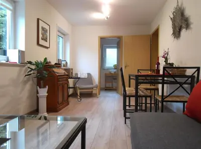 Ein Sitzbereich in der Unterkunft Ferienwohnung in Hahnheim, Rheinhessen