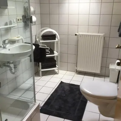 Ein Badezimmer in der Unterkunft Haus am Waldrand