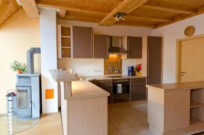 Küche/Küchenzeile in der Unterkunft Ferienwohnung Pforte 7
