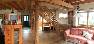 Ein Sitzbereich in der Unterkunft Ferienhaus Momo