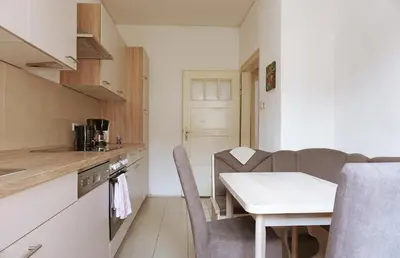 Küche/Küchenzeile in der Unterkunft Ferienwohnung Bauknecht