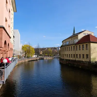 Blick auf einen Fluss in der Nähe der Ferienwohnung
