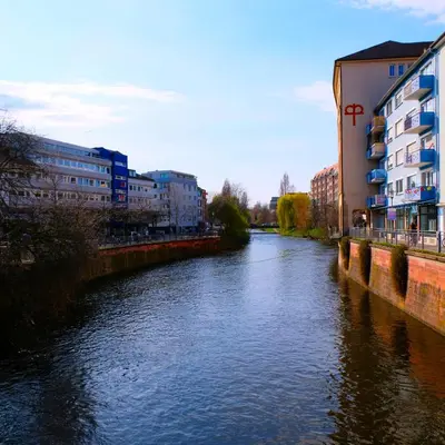 Blick auf einen Fluss in der Nähe der Ferienwohnung