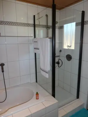 Ein Badezimmer in der Unterkunft Ferienwohnung Odenwaldblick