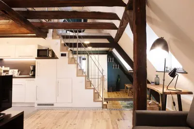 Küche/Küchenzeile in der Unterkunft Ferienwohnung Stadtgarten