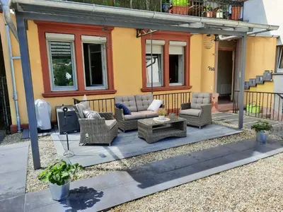 Ein Sitzbereich in der Unterkunft Ferienwohnung Eichelgasse Wertheim